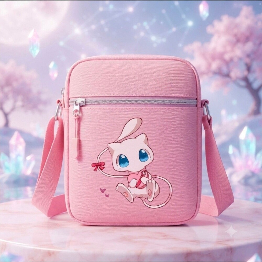 Pokémon Mew Canvas Crossbody Bag – Pink Shoulder Bag